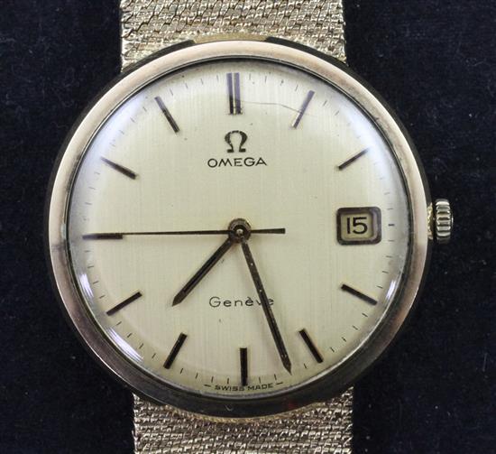 Am gentlemans early 1970s 9ct gold Omega manual wind wrist watch, with Omega box.